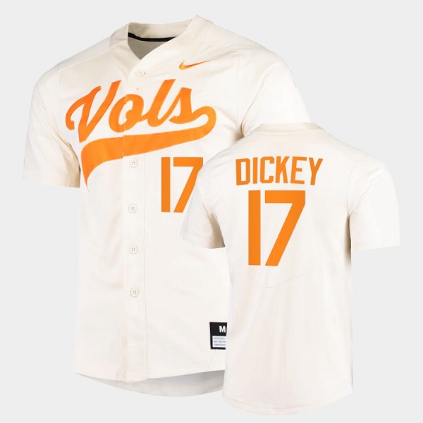 Men's Tennessee Volunteers #17 Jared Dickey White 2022 Replica College Baseball  Jersey 571532-583